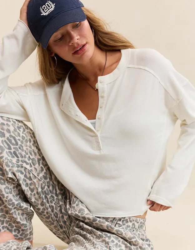 Aerie Happy Snit Henley T-Shirt