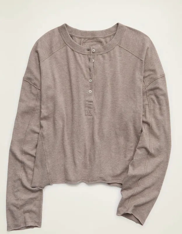 Aerie Happy Snit Henley T-Shirt