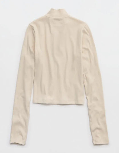 Aerie Long Sleeve Quarter Zip T-Shirt