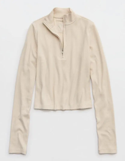 Aerie Long Sleeve Quarter Zip T-Shirt