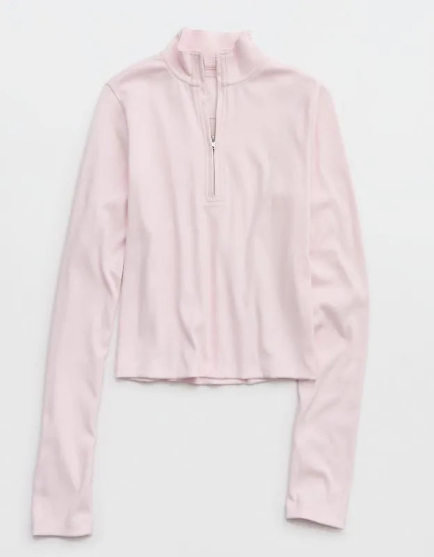 Aerie Long Sleeve Quarter Zip T-Shirt