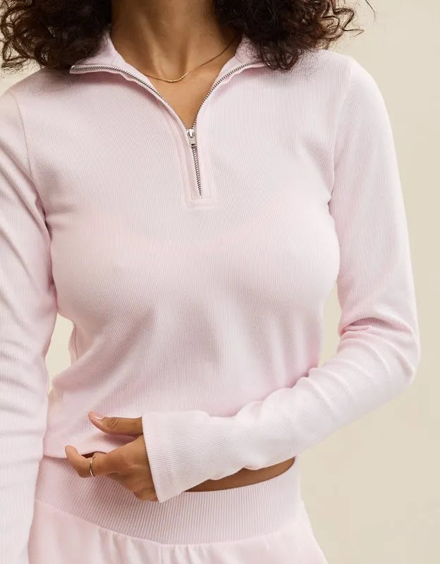 Aerie Long Sleeve Quarter Zip T-Shirt