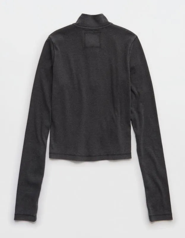 Aerie Long Sleeve Quarter Zip T-Shirt