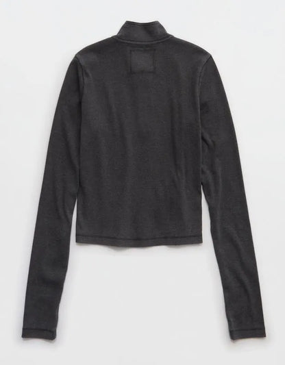 Aerie Long Sleeve Quarter Zip T-Shirt