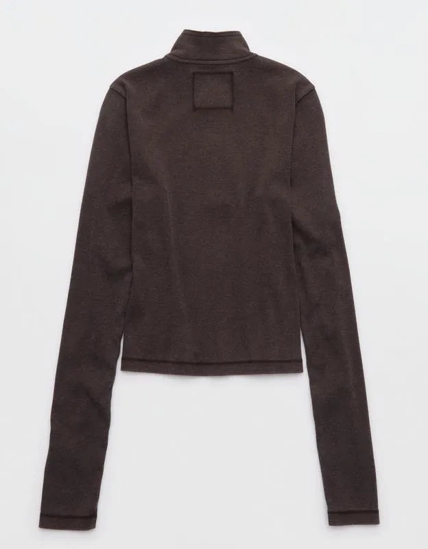Aerie Long Sleeve Quarter Zip T-Shirt