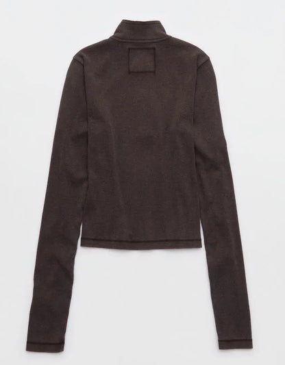 Aerie Long Sleeve Quarter Zip T-Shirt