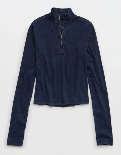 Aerie Long Sleeve Quarter Zip T-Shirt