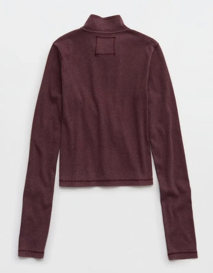Aerie Long Sleeve Quarter Zip T-Shirt