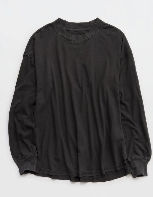 Aerie Cozy Oversized Long Sleeve Boyfriend T-Shirt