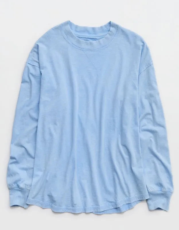 Aerie Cozy Oversized Long Sleeve Boyfriend T-Shirt
