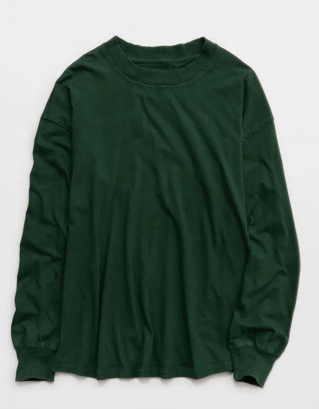 Aerie Cozy Oversized Long Sleeve Boyfriend T-Shirt
