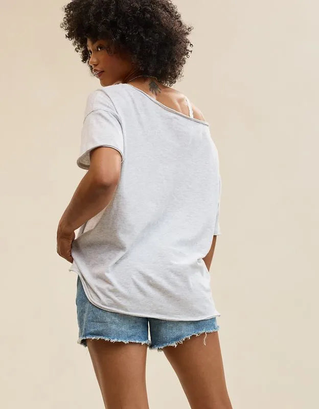 Aerie Off The Shoulder Oversized Boyfriend T-Shirt