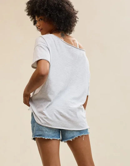 Aerie Off The Shoulder Oversized Boyfriend T-Shirt