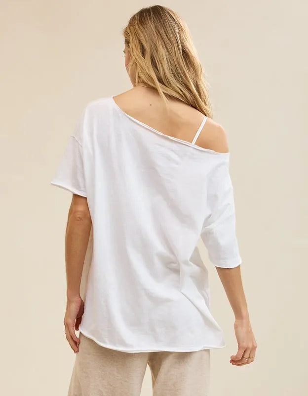 Aerie Off The Shoulder Oversized Boyfriend T-Shirt