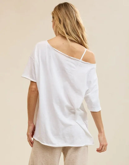 Aerie Off The Shoulder Oversized Boyfriend T-Shirt