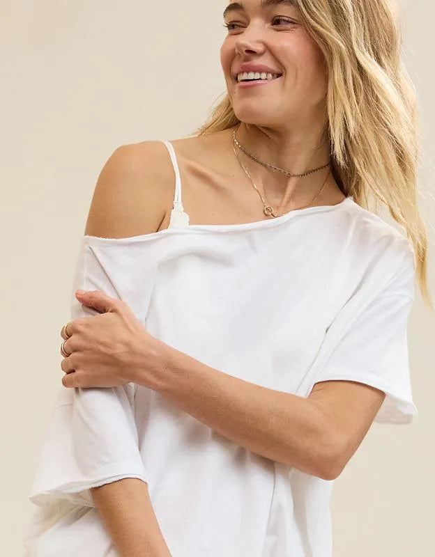 Aerie Off The Shoulder Oversized Boyfriend T-Shirt