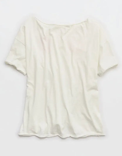 Aerie Off The Shoulder Oversized Boyfriend T-Shirt