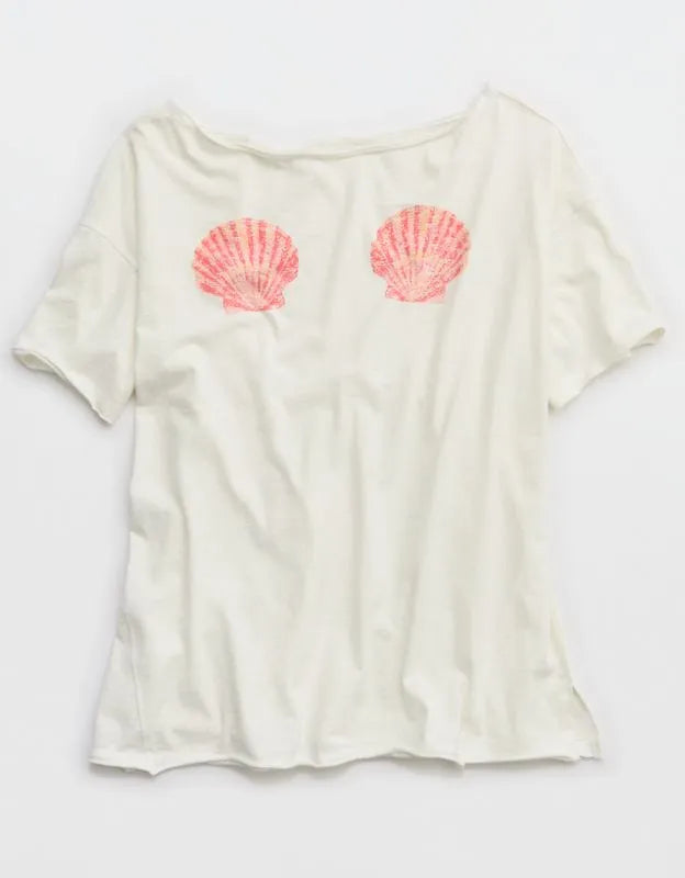 Aerie Off The Shoulder Oversized Boyfriend T-Shirt