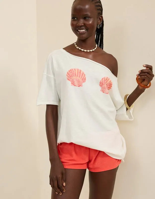Aerie Off The Shoulder Oversized Boyfriend T-Shirt