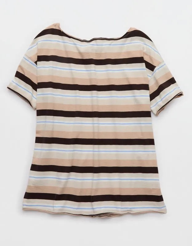 Aerie Off The Shoulder Oversized Boyfriend T-Shirt