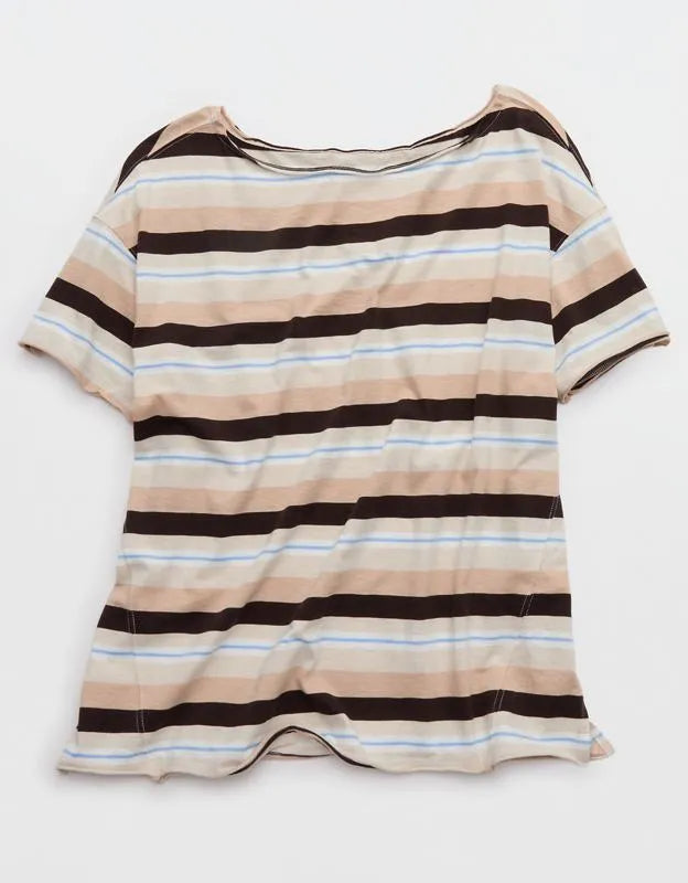 Aerie Off The Shoulder Oversized Boyfriend T-Shirt
