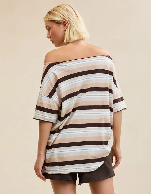 Aerie Off The Shoulder Oversized Boyfriend T-Shirt