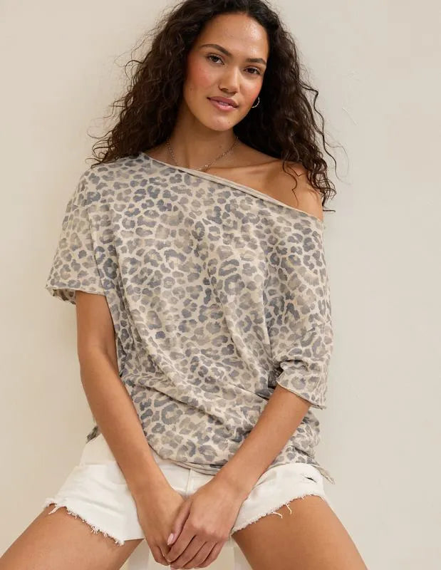 Aerie Off The Shoulder Oversized Boyfriend T-Shirt
