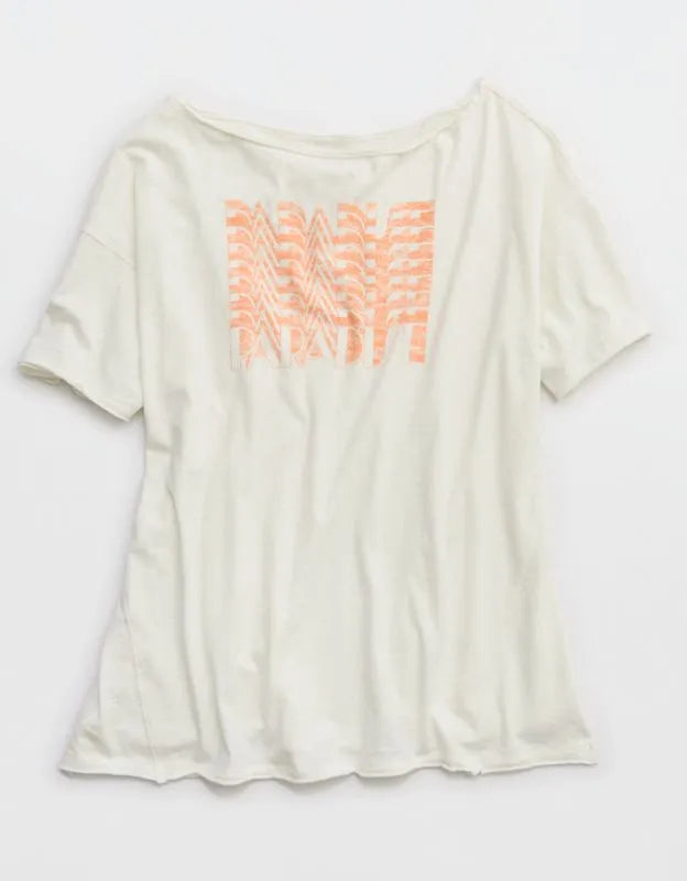 Aerie Off The Shoulder Oversized Boyfriend T-Shirt