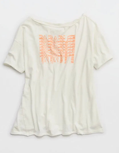 Aerie Off The Shoulder Oversized Boyfriend T-Shirt