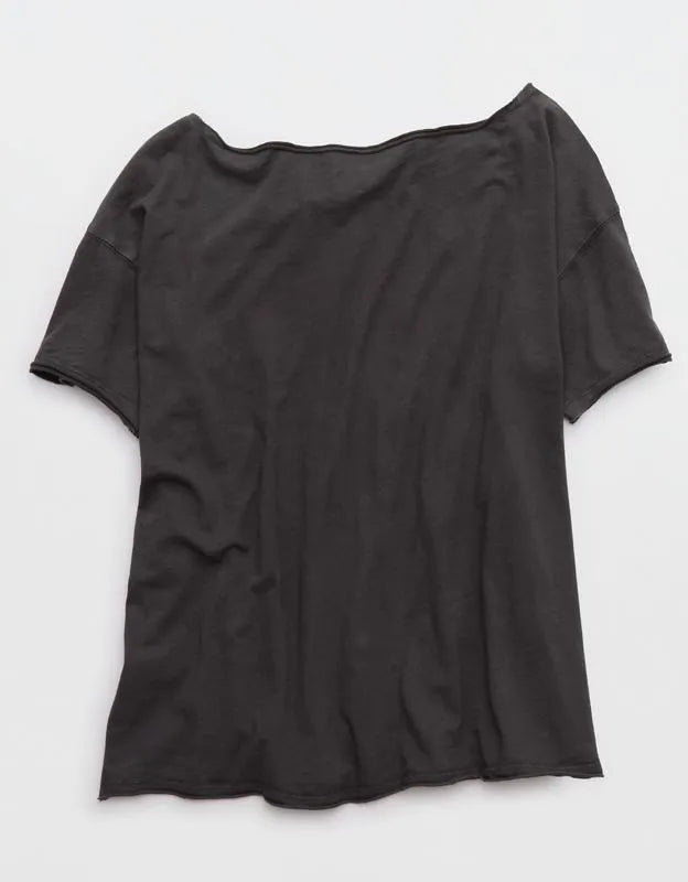 Aerie Off The Shoulder Oversized Boyfriend T-Shirt