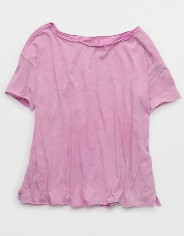 Aerie Off The Shoulder Oversized Boyfriend T-Shirt