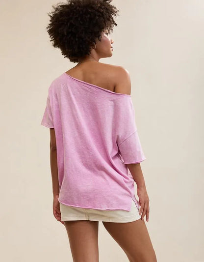 Aerie Off The Shoulder Oversized Boyfriend T-Shirt
