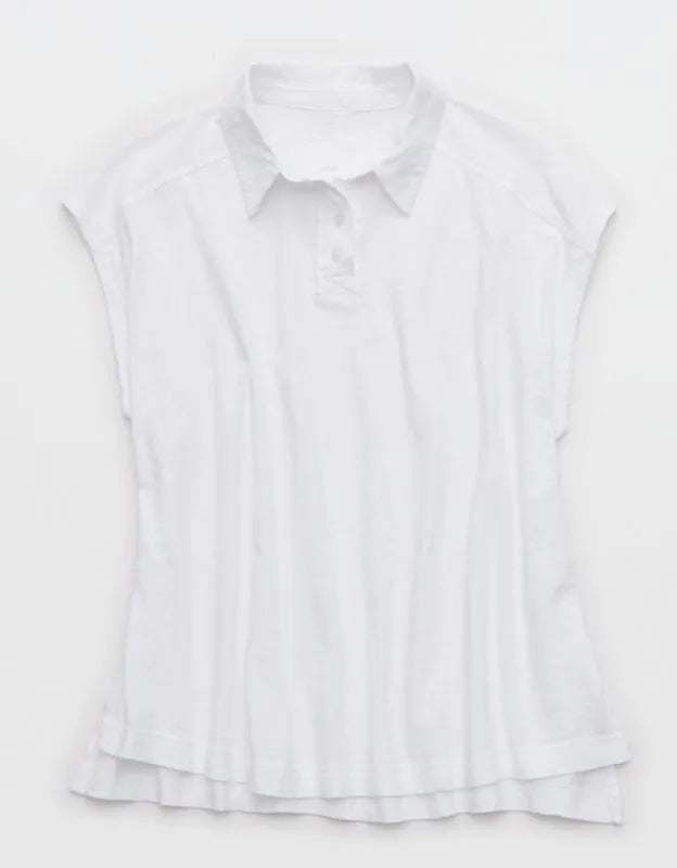 Aerie Happiest Oversized Polo T-Shirt