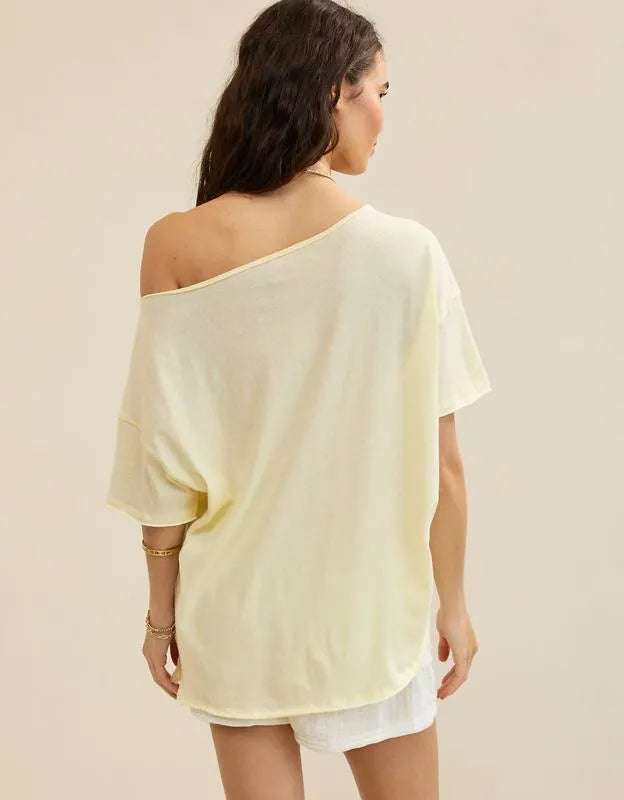 Aerie Off The Shoulder Oversized Boyfriend T-Shirt