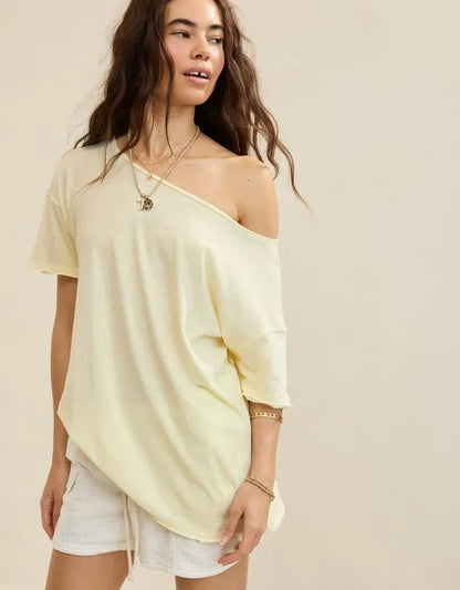 Aerie Off The Shoulder Oversized Boyfriend T-Shirt
