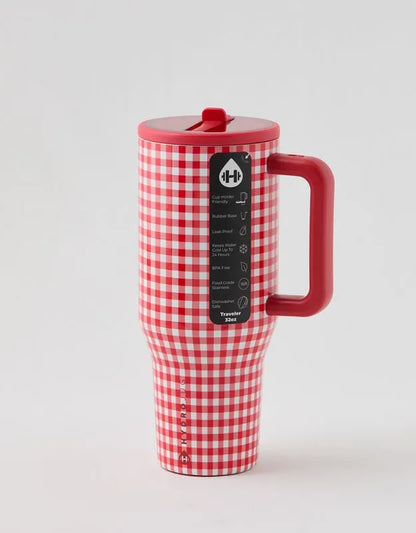 Hydrojug Red Checkered Traveler 32 Oz