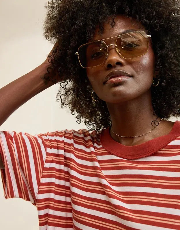 Aerie Rimless Metal Square Sunglasses
