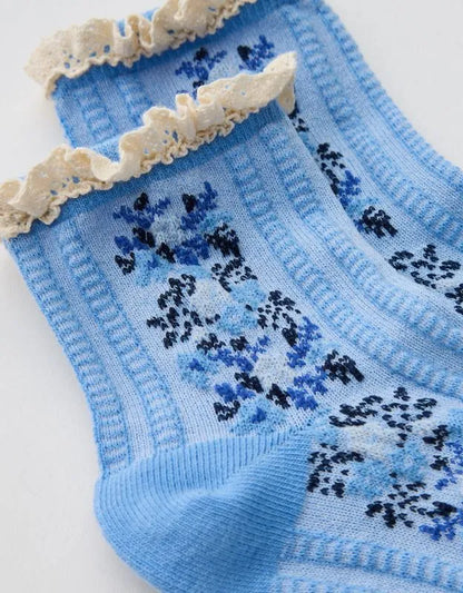 Aerie Ruffle Floral Quarter Socks