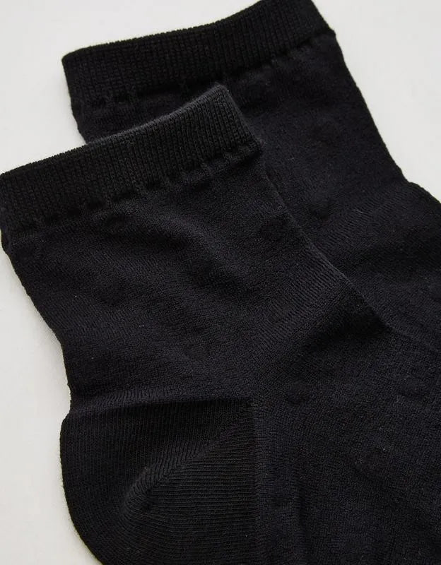 Aerie Sheer Happiness Lace Quarter Socks