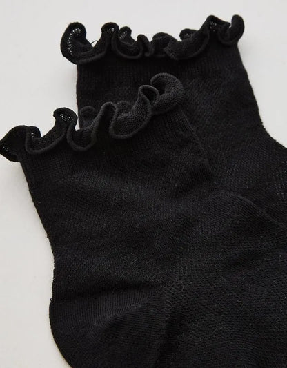 Aerie Lace Lettuce Edge Quarter Socks