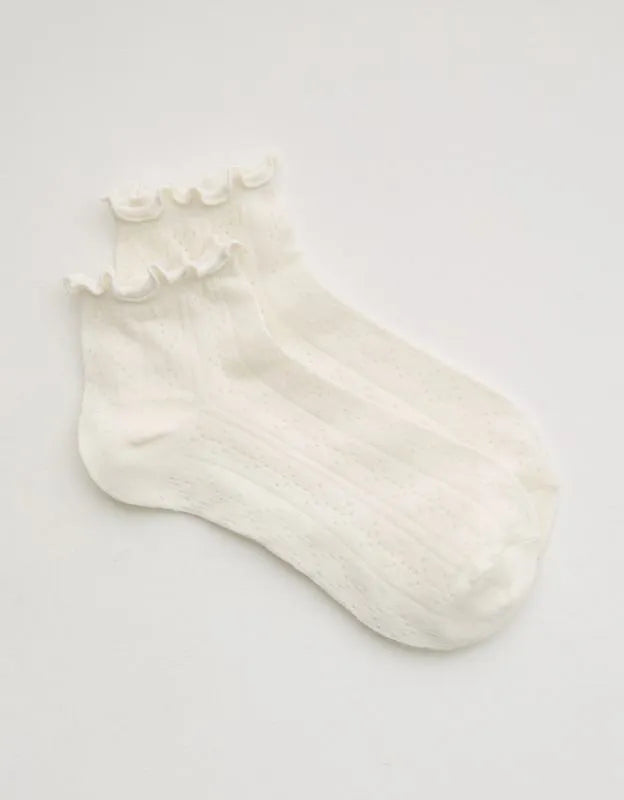 Aerie Pointelle Cotton Shortie Socks