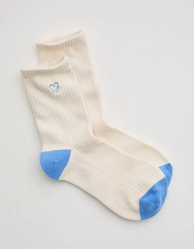 Aerie Ribbed Cotton Crew Socks