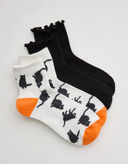 Aerie Ribbed Cotton Quarter Sock 2-Pack