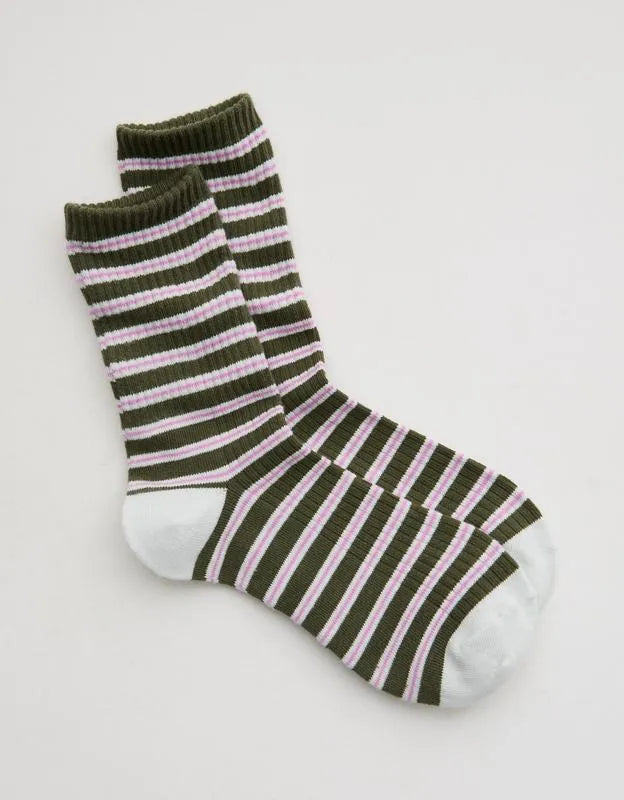 Aerie Ribbed Cotton Crew Socks