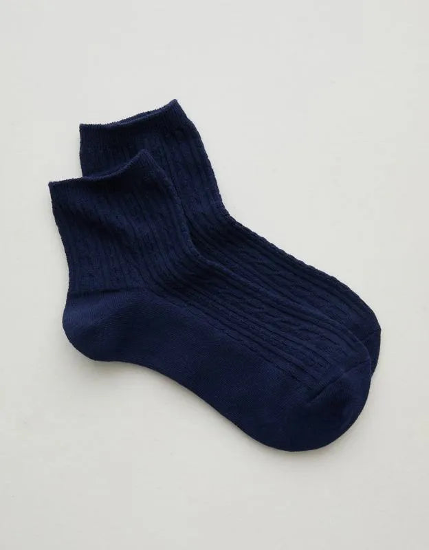 Aerie Cable Quarter Socks