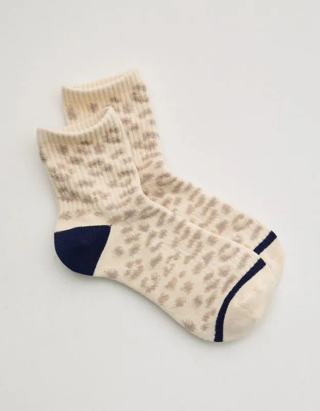 Aerie Ribbed Cotton Quarter Socks