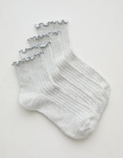 Aerie Lettuce Edge Quarter Sock 2-Pack