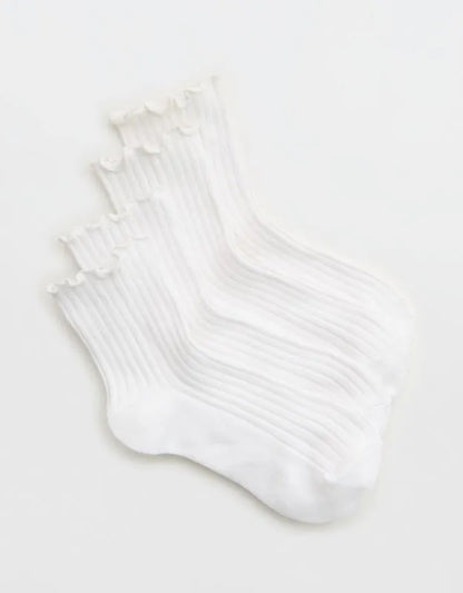 Aerie Lettuce Edge Quarter Sock 2-Pack