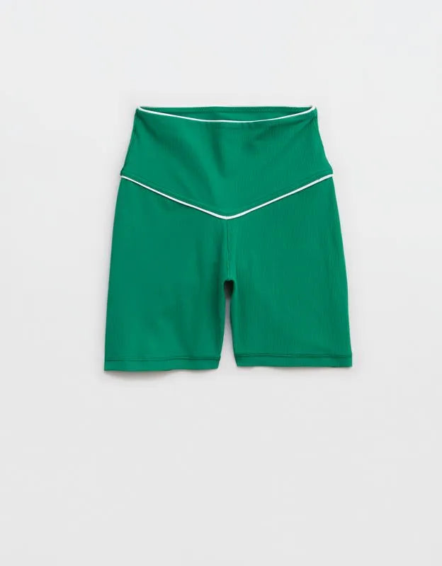 OFFLINE By Aerie Real Me XTRA High Waisted 5" Rib Piping Bike Short