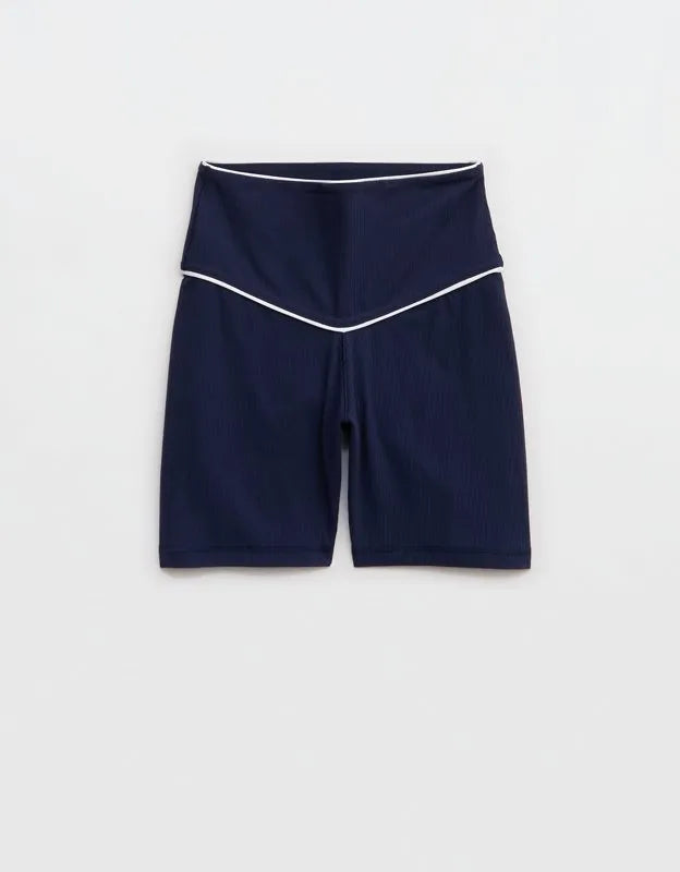 OFFLINE By Aerie Real Me XTRA High Waisted 5" Rib Piping Bike Short